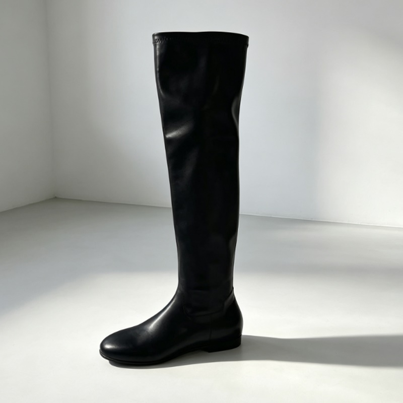 Boot Sock Slouchy - Коричневые мягкие эластичные ботфорты из искусственной