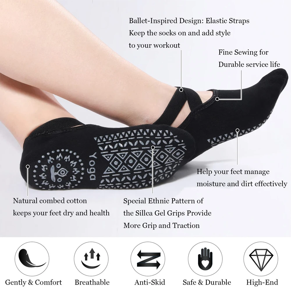 1 пара носков для йоги для жен – обзор и цена Grip Sock Yoga